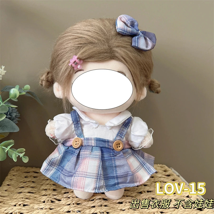 20cm Cotton Doll Clothes Cute Dress Lolita Vintage Doll Clothes for Plush Doll Idol Dolls For Cotton Stuffed Dolls  Accessories