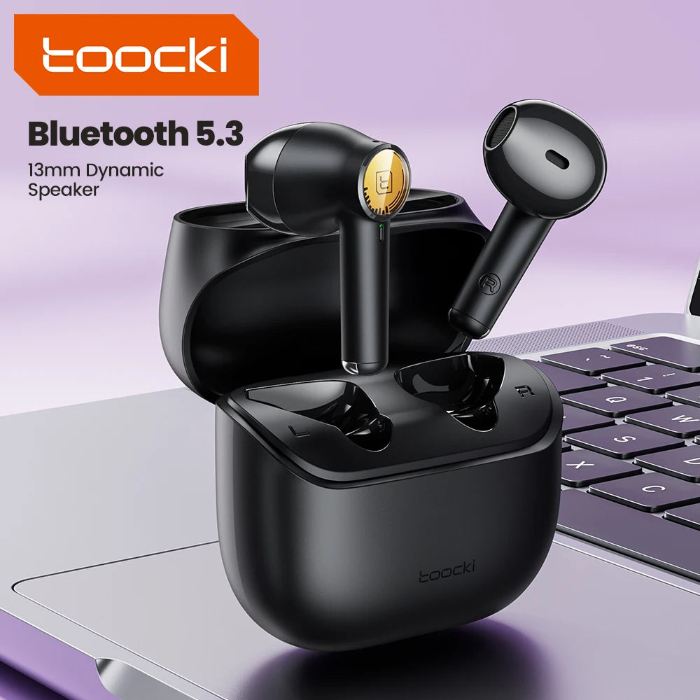 Toocki ENC TWS Earphones Wireless Bluetooth 5.3 HiFi Headphone Noise Canceling Toucn Contro Touch Control In Ear Sport Earbuds