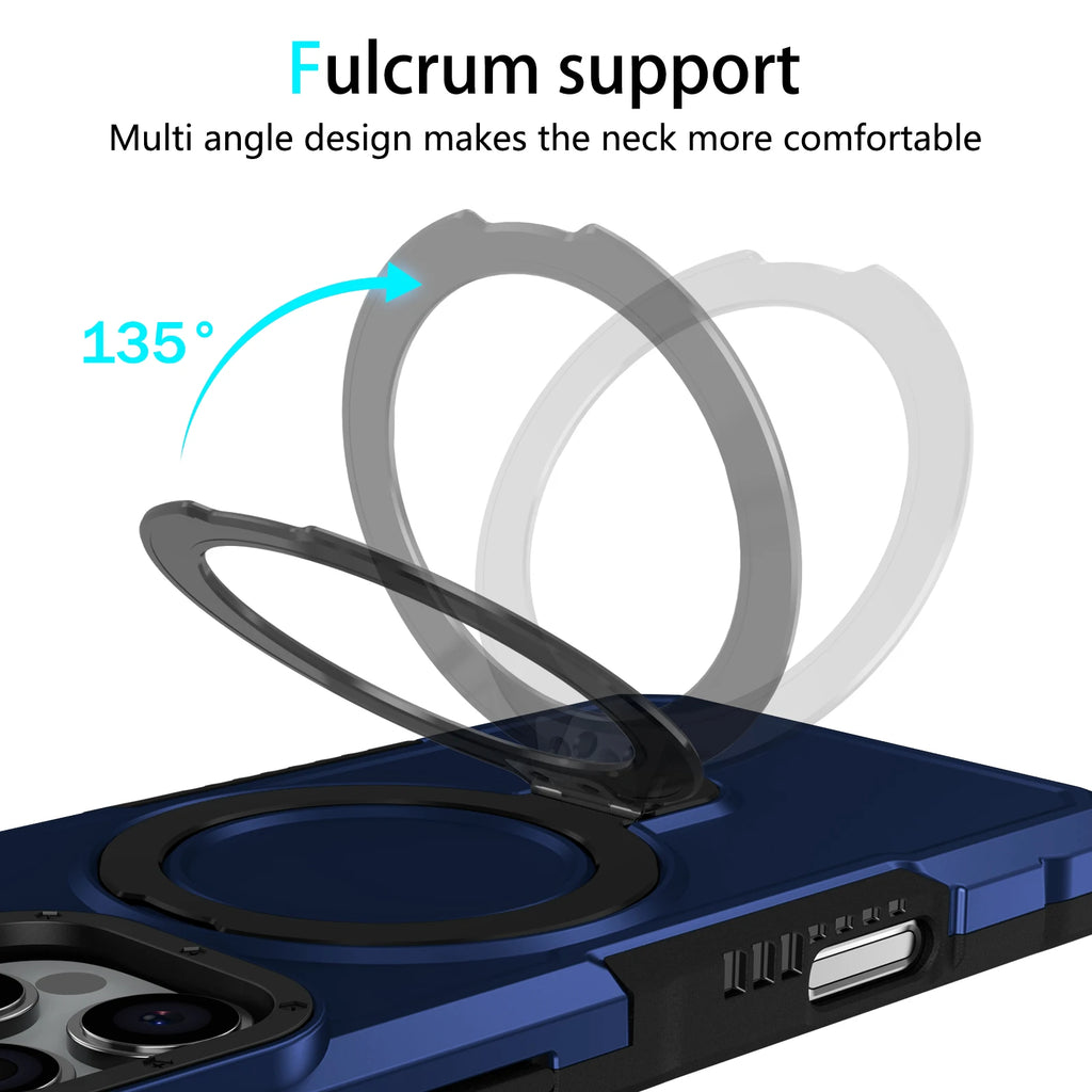 Luxury Armor Case for IPhone 17 16 15 14 13 12 11 Pro X XS XR Max 8 7 6 Plus Ring Holder Slide Lens Stand Phone Cover Shockproof