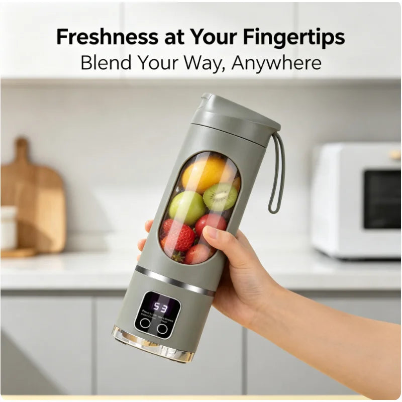 Portable Handheld Juicer Blender, USB Rechargeable Juice Maker for Smoothies Milkshakes Fresh Fruit Juices