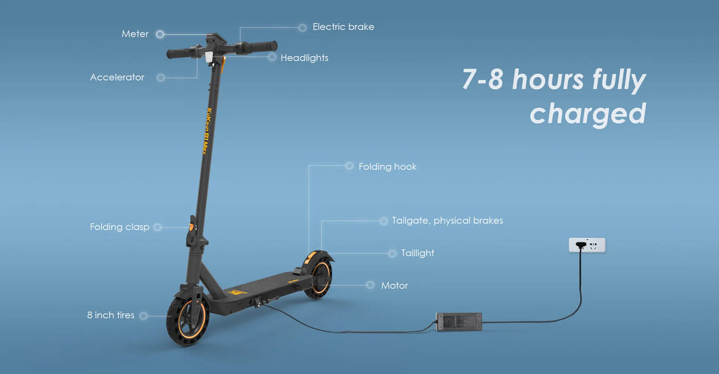 KuKirin S1 Max Adult Electric Scooter 350W Motor All-Terrain Escooter 36V10.4AH Battery 8 Inch Tire Foldable E-Scoote