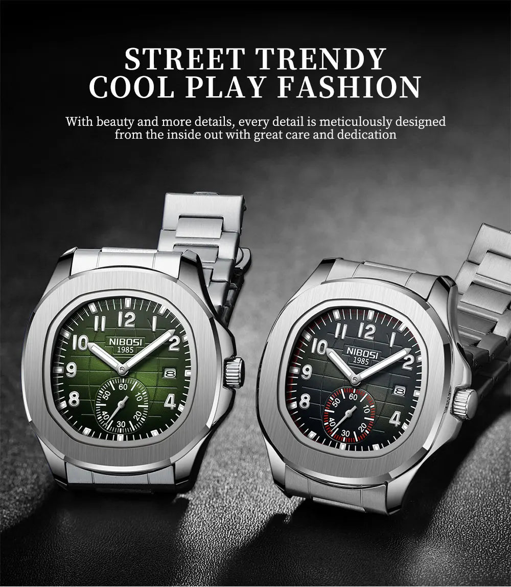 NIBOSI Mens Watches Analog Military Watch with Calendar Black Silicone Strap Waterproof Men’s Wrist Watches Minimalist Designer