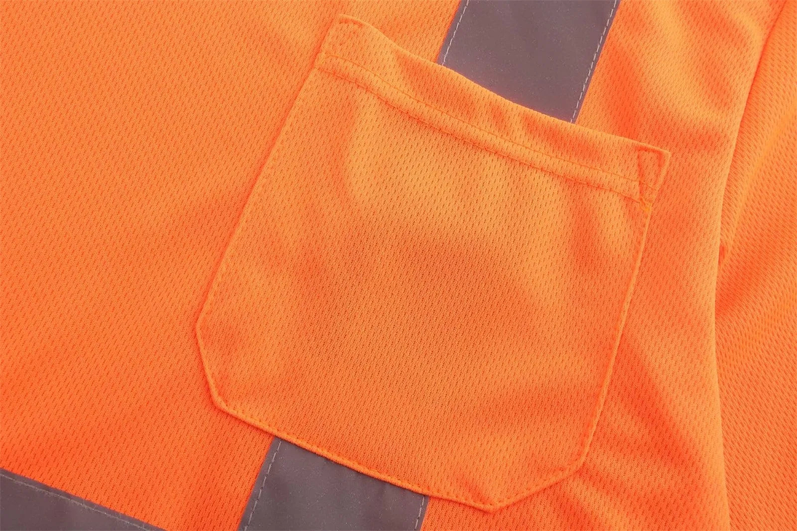 Sweat Absorbing Breathable T-shirts Dry Outdoor Safety Construction Workwear Reflective Strip Long Sleeved T-shirt With Pocket