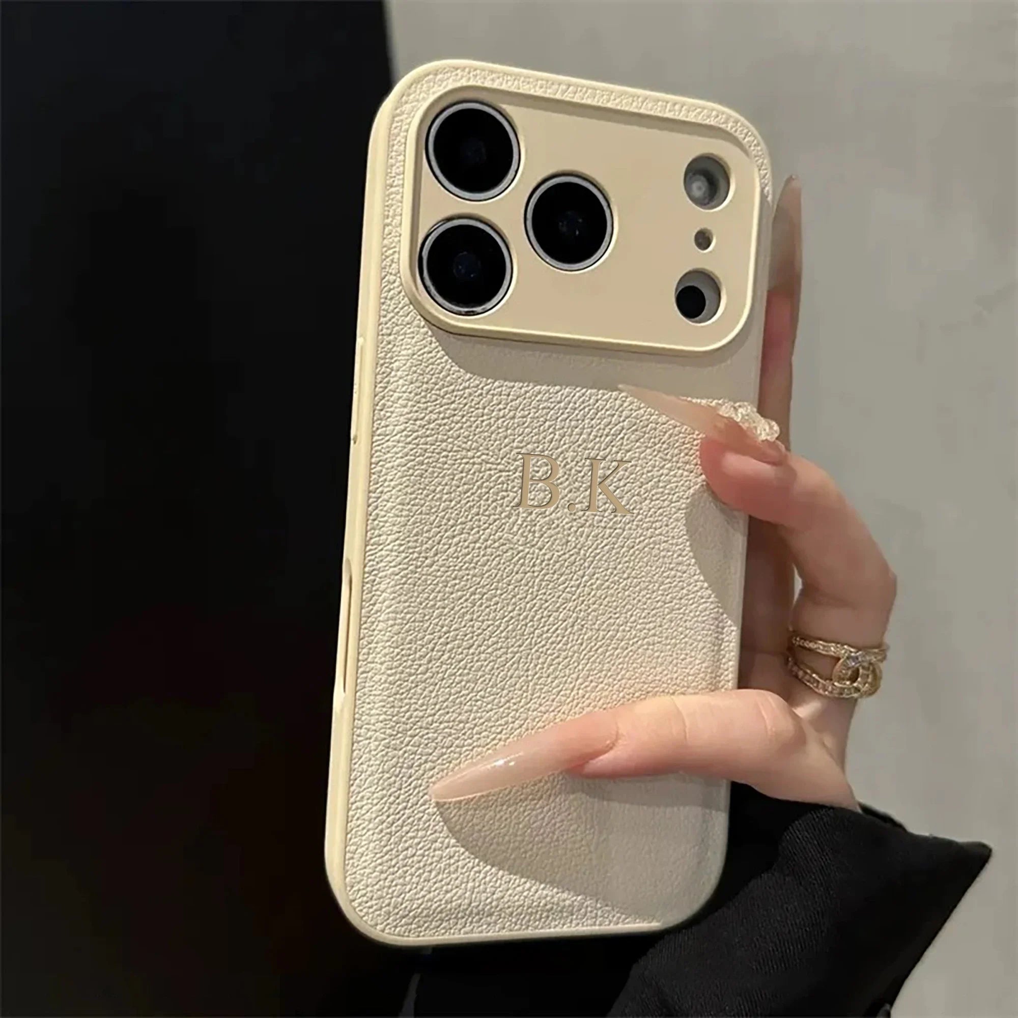 Custom Name Phone Case For iPhone 17 16 15 14 13 Pro Max Plus Air 3D Hot Stamping Faux Leather Cover Couple Gift