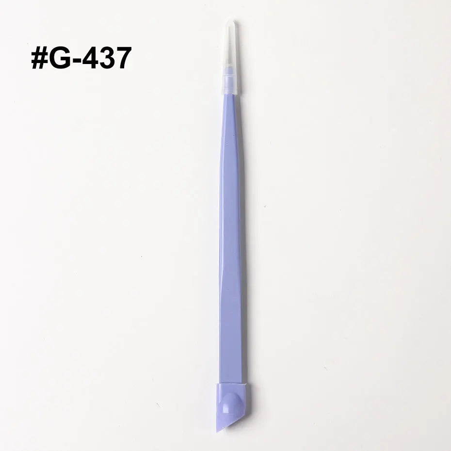 1PC Double Sided Purple Nail Tweezers Silicone Pressing Head Nail Tweezers Sticker Picker Nails Tools Stainless Manicure Tools ﻿