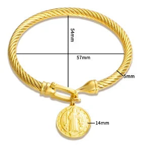 Stainless Steel Crystal Bracelet Bangle – Elegant 3-Stone Fashion Jewelry