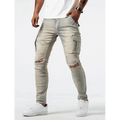 Men's Ripped Jeans Trendy Streetwear Slim Fit Tight Ripped Skinny Pants