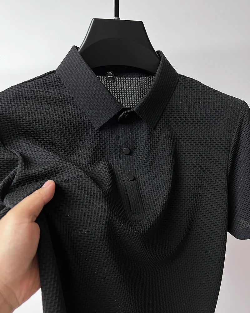 2023 M-4XL Summer New Men's Short Sleeve T-shirt Cool and Breathable POLO Shirt Business Casual Sweat-absorbing Top