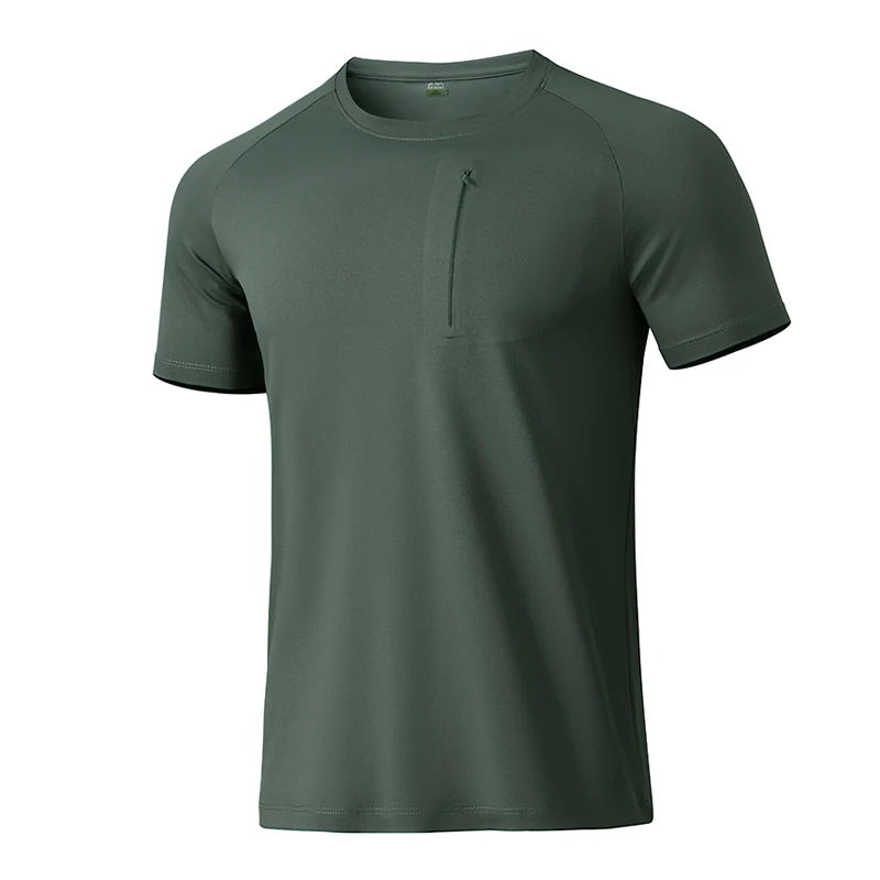 EUMERGX Hiking Short Sleeve T-Shirt For Men Outdoor Quick Dry Functional Cool T-Shirt Camping Climbing Trekking Short Sleeve Tee