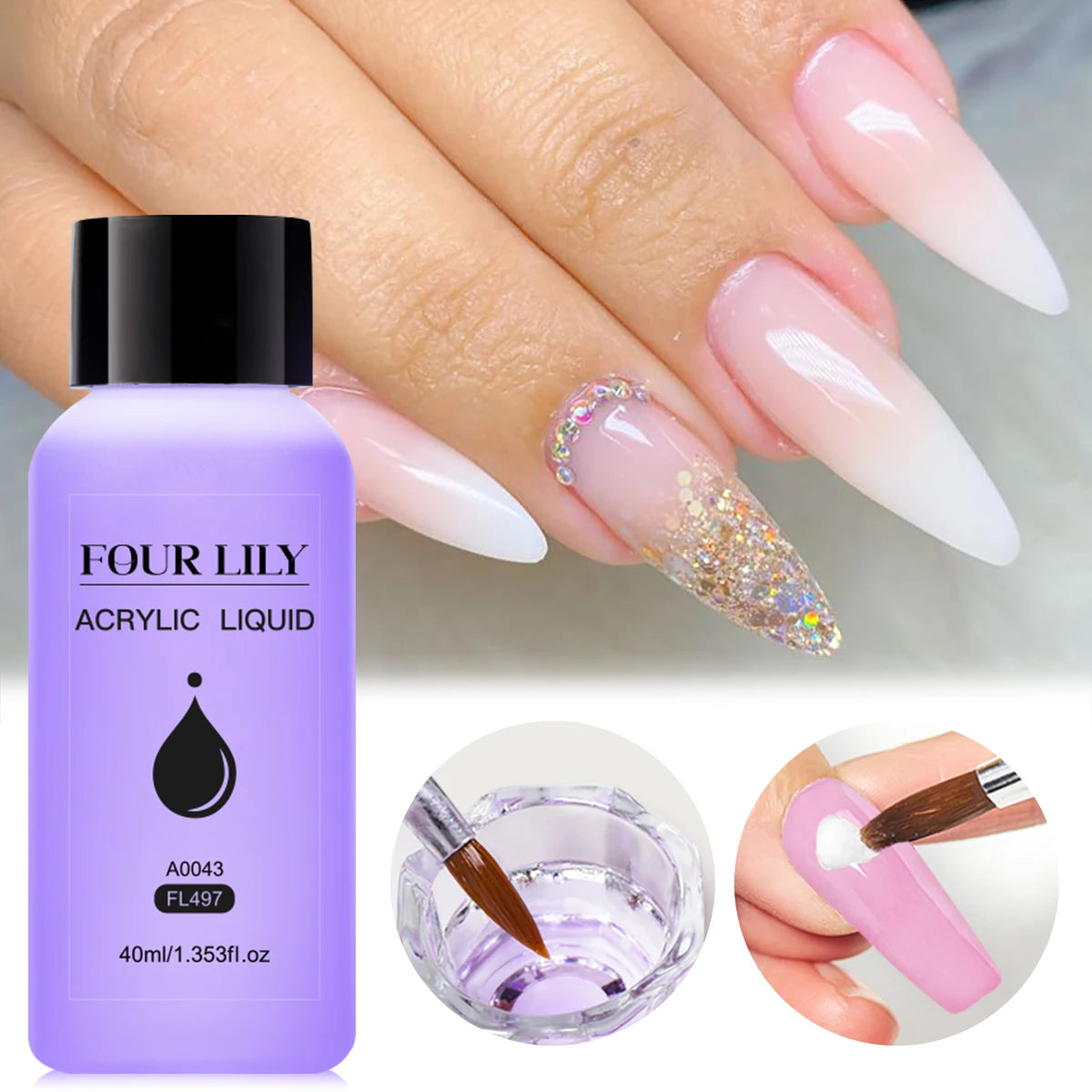 10g Acrylic Nail Powder Nude Pink White Transparent Nail Supplies No Need Lamp Cure Professional Powder for Nails Extension