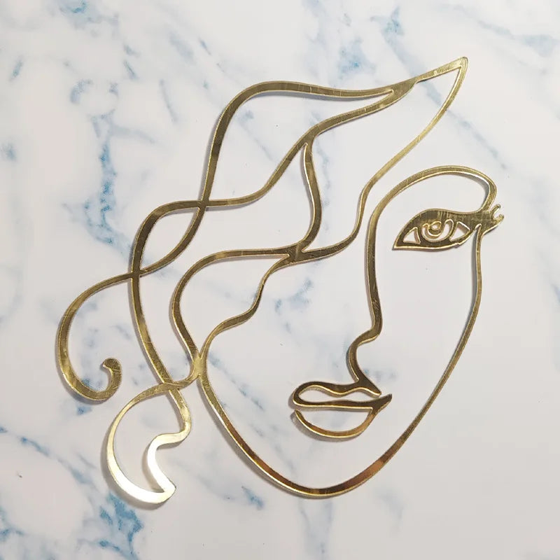New Gold Portrait Happy Birthday Cake Topper Black Acrylic Abstract Art Boys Girls Party Cake Topper Baby Shower Girl Decoration