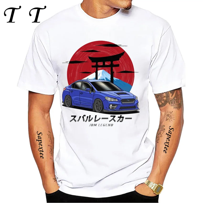 JDM Subie Impreza WRX Bugeye 2000 T-Shirt New Summer Men's Short Sleeve Funny Car Design Sport White Casual Boy Tee shirt Tops