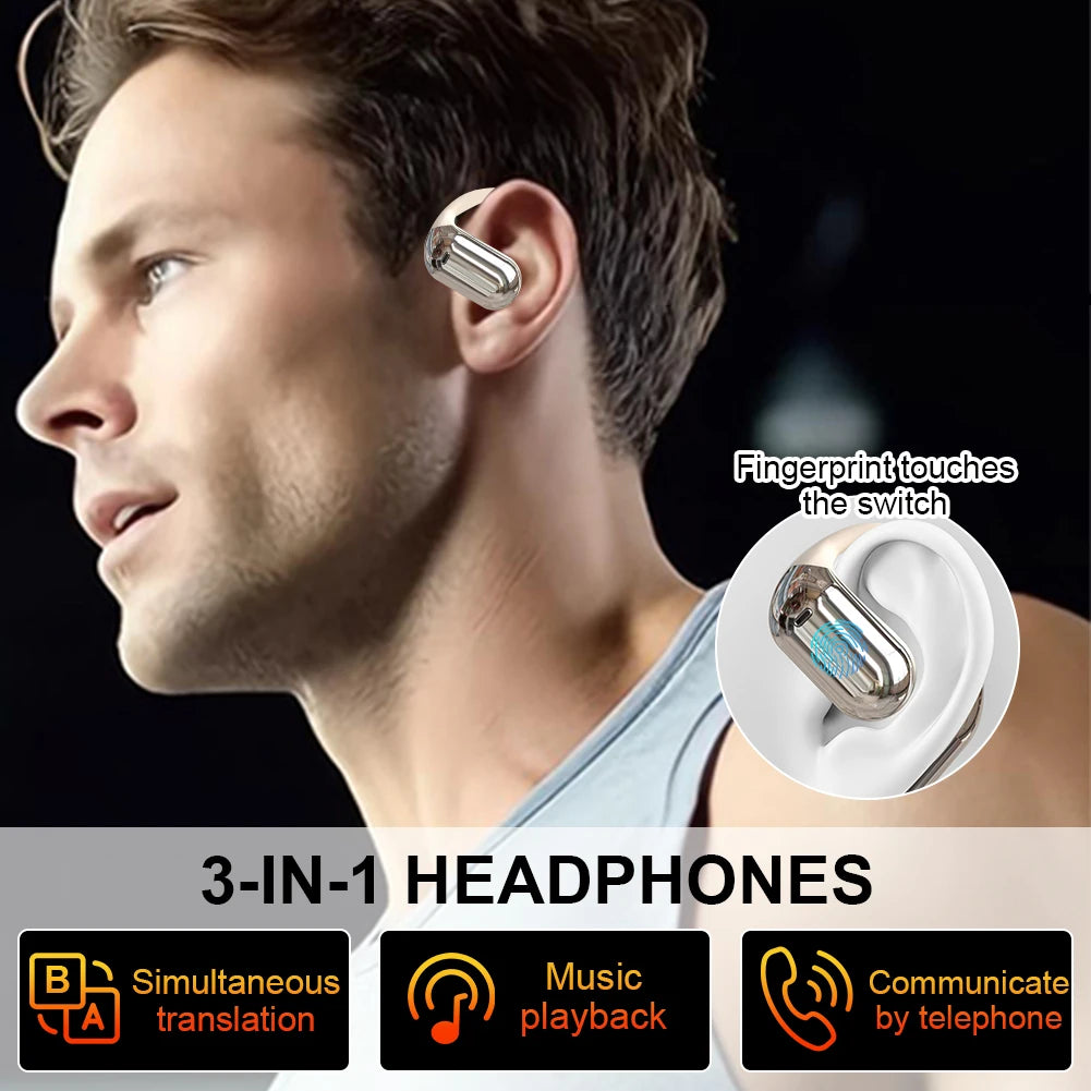 Wireless AI Translator Earbuds 3-in-1 144 Languages Noise Cancelling Bluetooth 5.3 Headset Instant Translator Smart Voice Real T