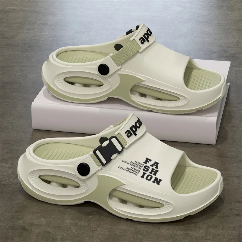 2025 Men's Beach Slippers Outdoor Sandals Comfortable Soft Sole EVA Slide Clogs Casual Shoes Men Women Beach Sandals Big Size