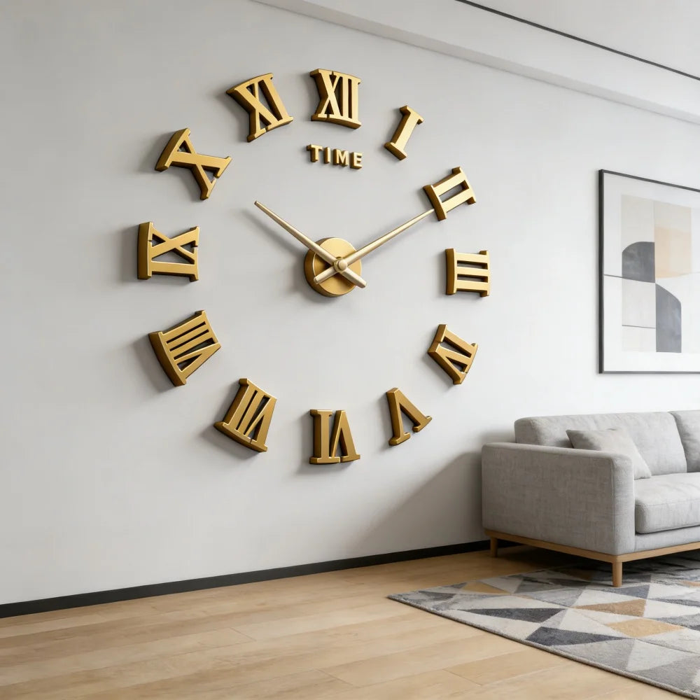 New Modern Design Large Wall Clock 3D DIY Quartz Clocks Fashion Watches Acrylic Mirror Stickers Living Room Home Decor Horloge