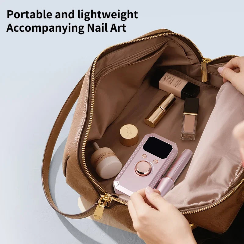32-Speed Electric Nail Drill Machine with Digital Display & Reversible Rotation for Manicure/Pedicure, Professional Rose Gold Na