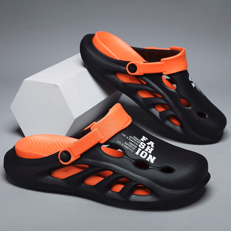 2024 New Men Outdoor Sandals Slippers Beach Comfortable Thick Soft Sole Clogs Men Casual Shoes Garden Shoes Mens Beach Sandals