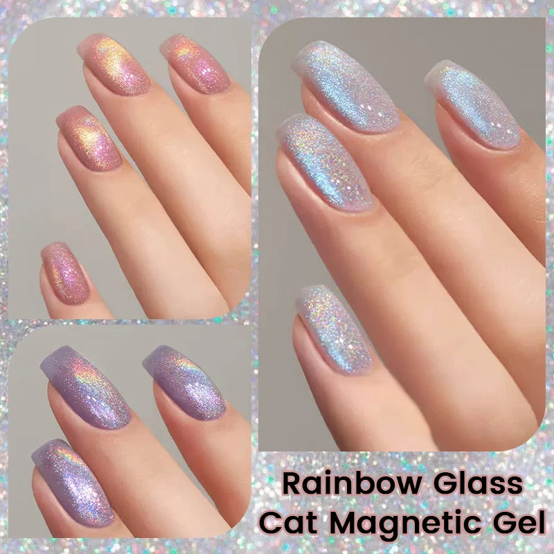 BORN PRETTY Super Holos Cat Magnetic Nail Gel Polish for Nails 10ml Soak Off Holographics Laser Gel Polish Auroras Glimmer Nails
