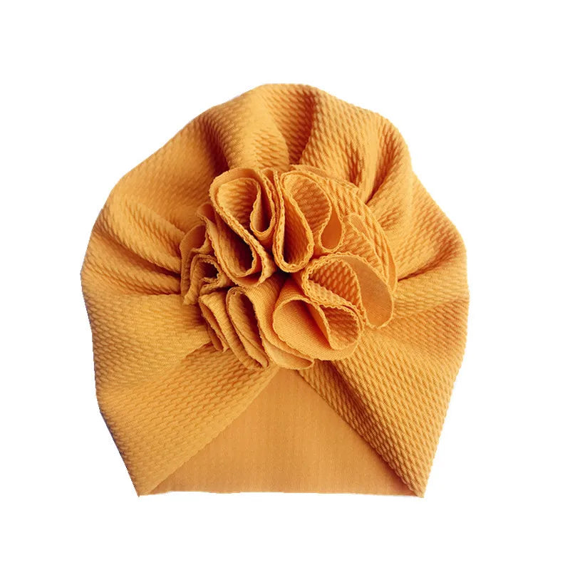 Cute Flower Baby Turban Hat Soft Baby Girl Headwrap Beanie Hat For Newborn Infant Toddler Headwear Headband