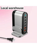 6-Port GaN Fast Charger With 4 USB-C And 2 USB-A Ports For Multiple Devices