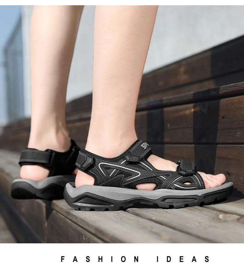 New Summer Men's Sandals Outdoor Classic Soft Large Size Beach Sandals Platform Wading Shoes Men Sneakers Rome Non-Slip Sandals