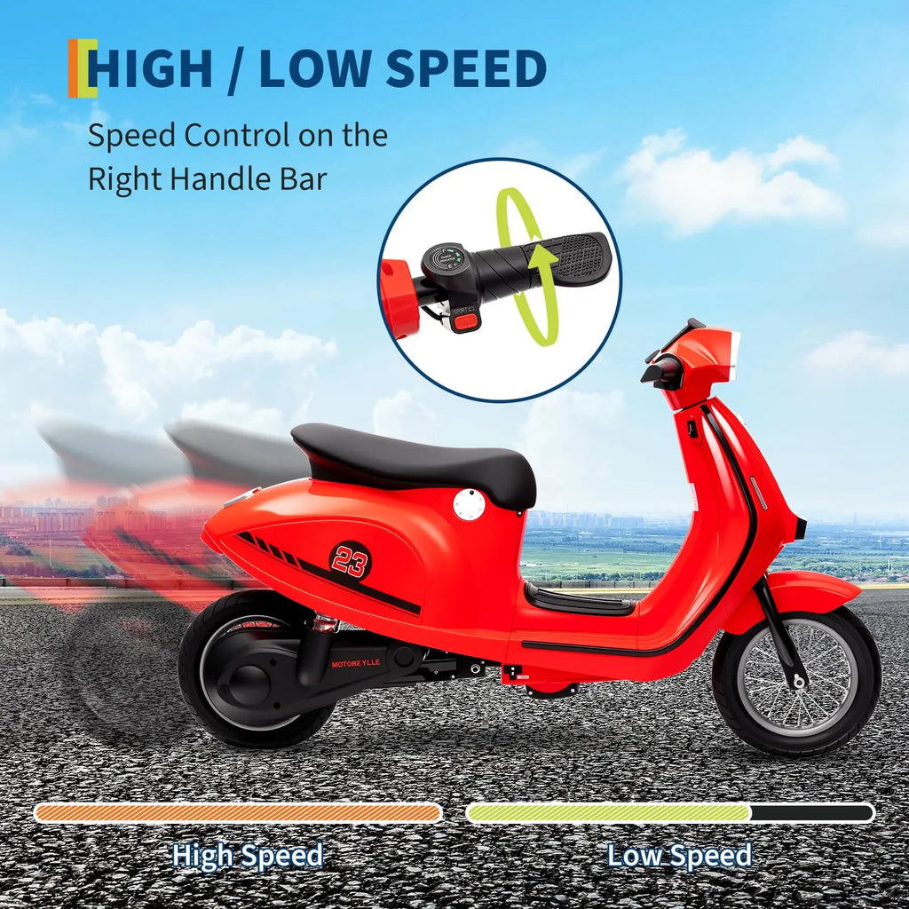 24V 350W Kids Electric Ride-On Motorcycle | Dual Mode Motorbike Toy Ages 8-14