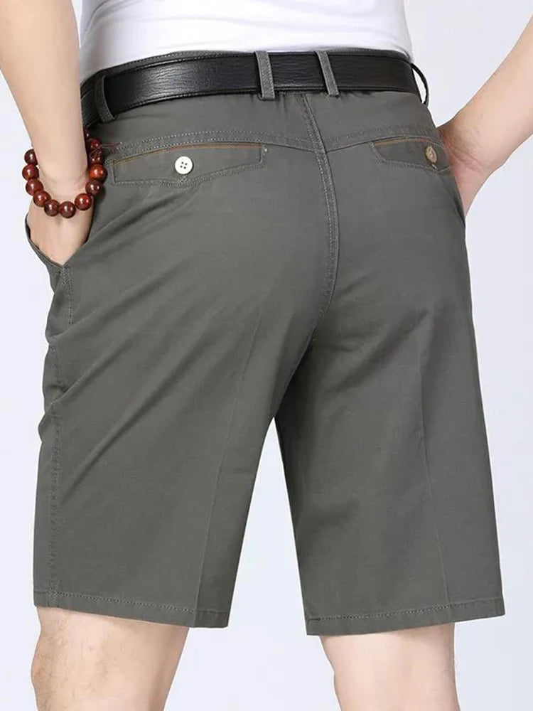100% Cotton Shorts Men Knee Length Boardshorts Classic Brand Comfortable Clothing Beach Shorts Male Short Trousers