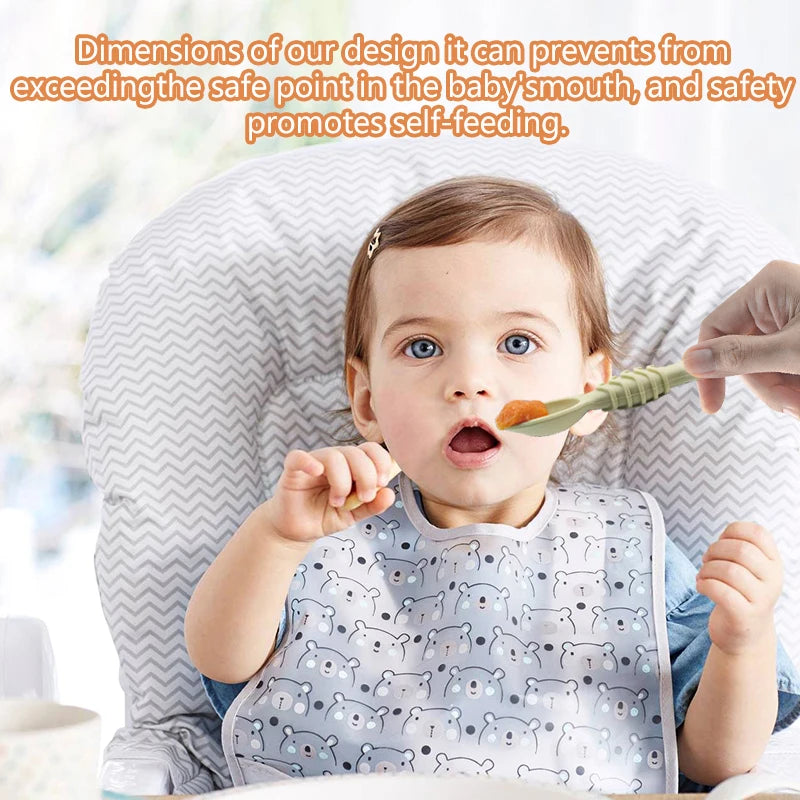Baby Silicone Training Spoons Set of 4 – Easy-Grip Soft Feeding Spoons for 6+ Months