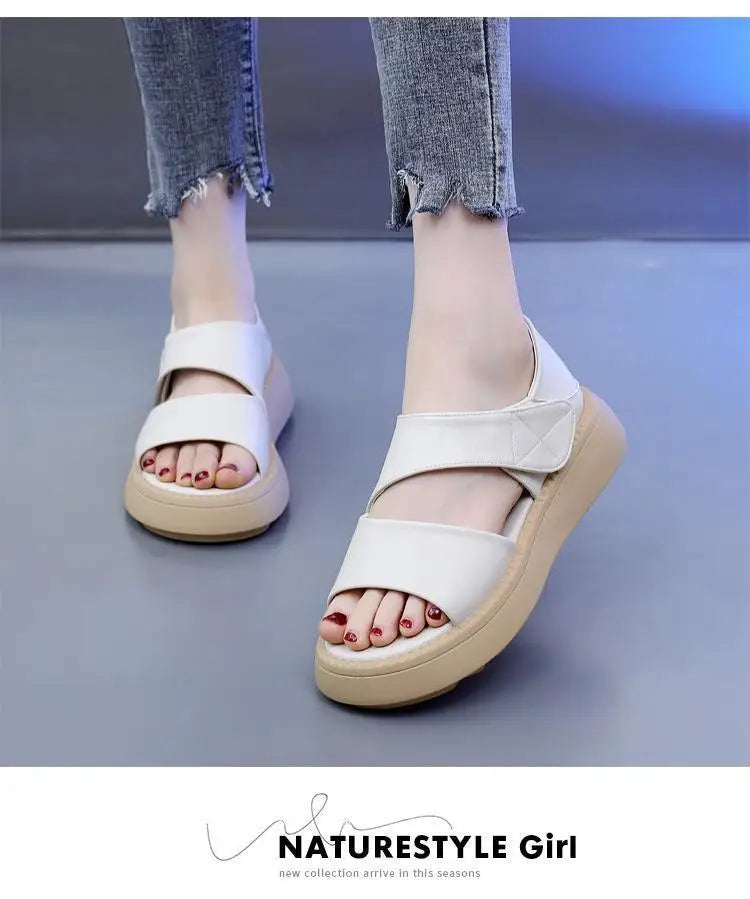 New 2025 Women's Beach Sandals Thick Bottom Roman Shoes comfortable soft sole versatile casual small fresh sandals fashion