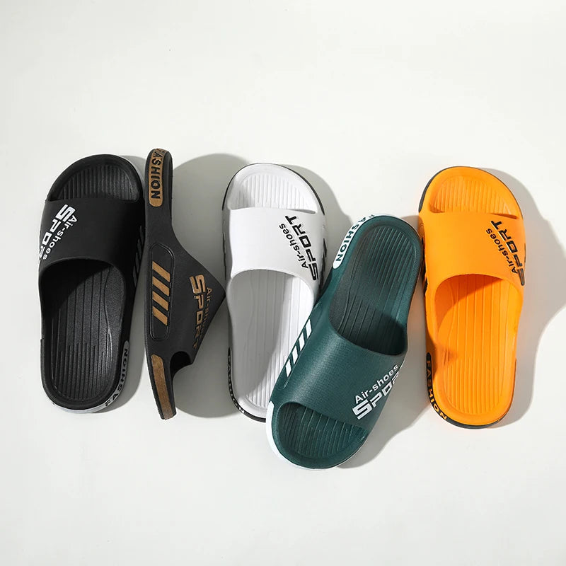 Men's Slippers Summer PVC Soft Slippers for Male Outdoor Thicken Anti-slip Beach Sandals Bathroom Home Flip Flop 2024 New Sandal