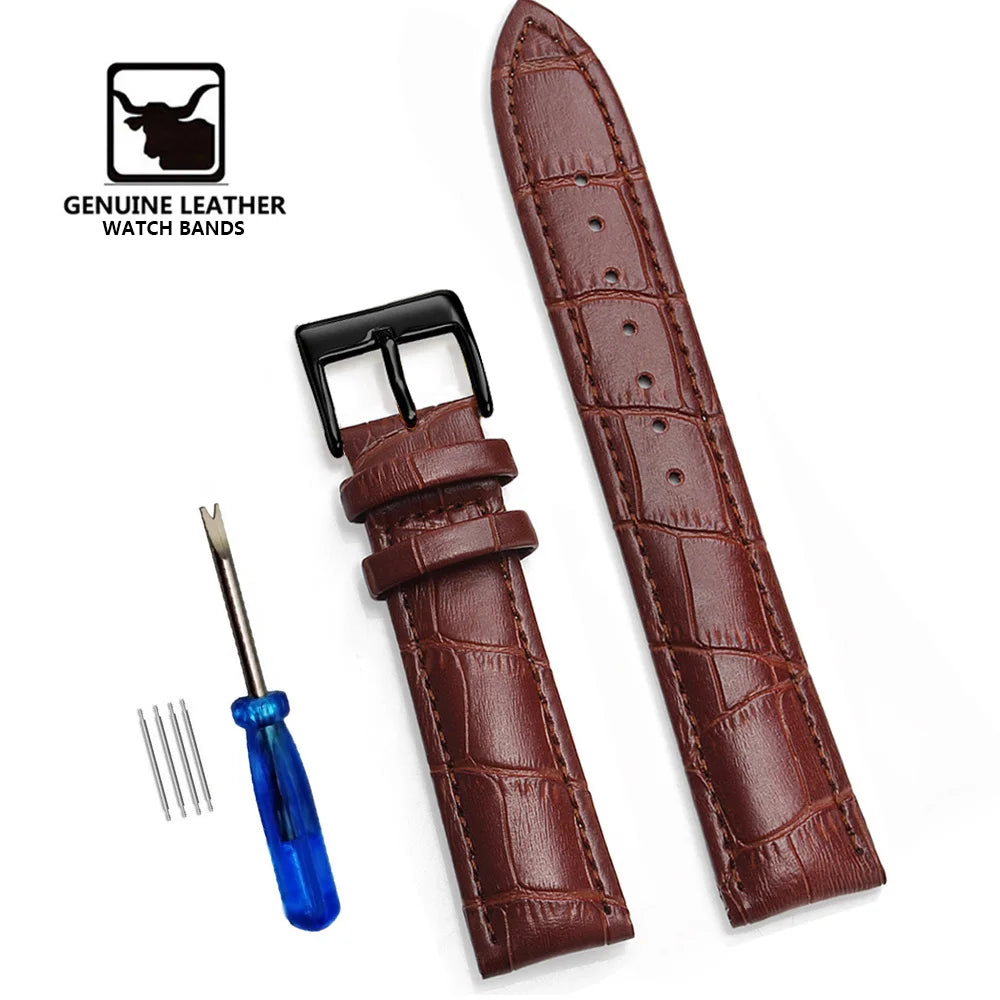 Premium Genuine Leather Watch Band – Multi-Size Wrist Strap