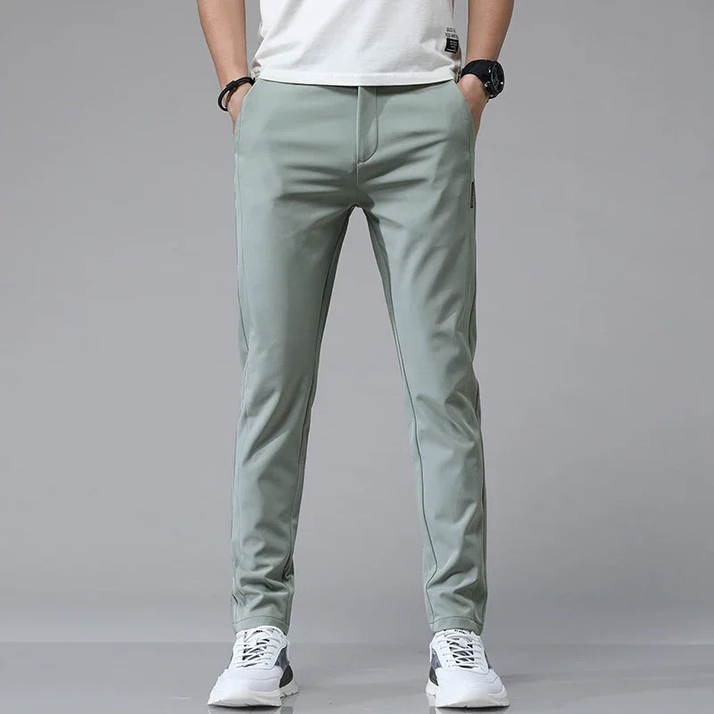 New Spring Summer Ultra-thin Men's Stretch Slim Straight Casual Pants High Quality Fashion Breathable Golf Sports Trousers