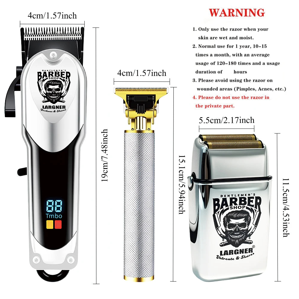 Kit Profesional de Corte de Cabello LARGNER RQ6678 – Cortadora Eléctrica 3 en 1