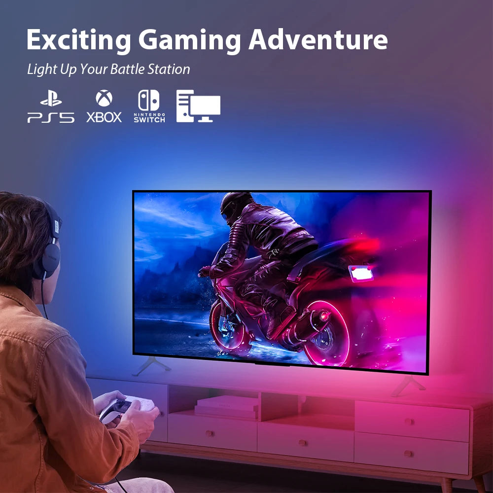 Smart Ambient Sync TV Backlight Sync Screen Color Led Strip Light USB, App Control ,Smart Phone Camera Screen Capute Technology