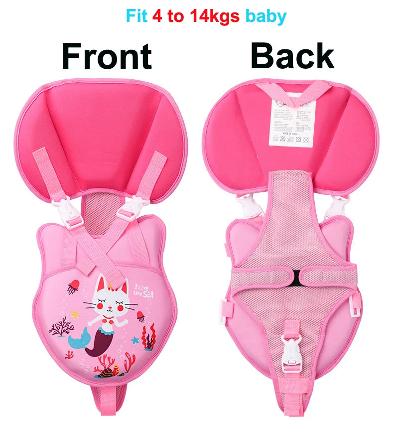 Newborn non inflatable buoyancy swim vest Professional baby neck protection swimming vest Anti rollover baby buoyancy swimsuit
