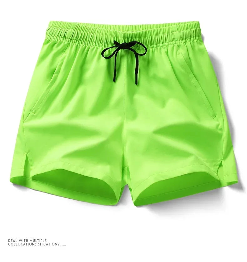 New Mens Fitness Lightweight Sweatpants Summer Casual Pockets Shorts Basic Solid Color Short Pants Jogging Beach Shorts Men