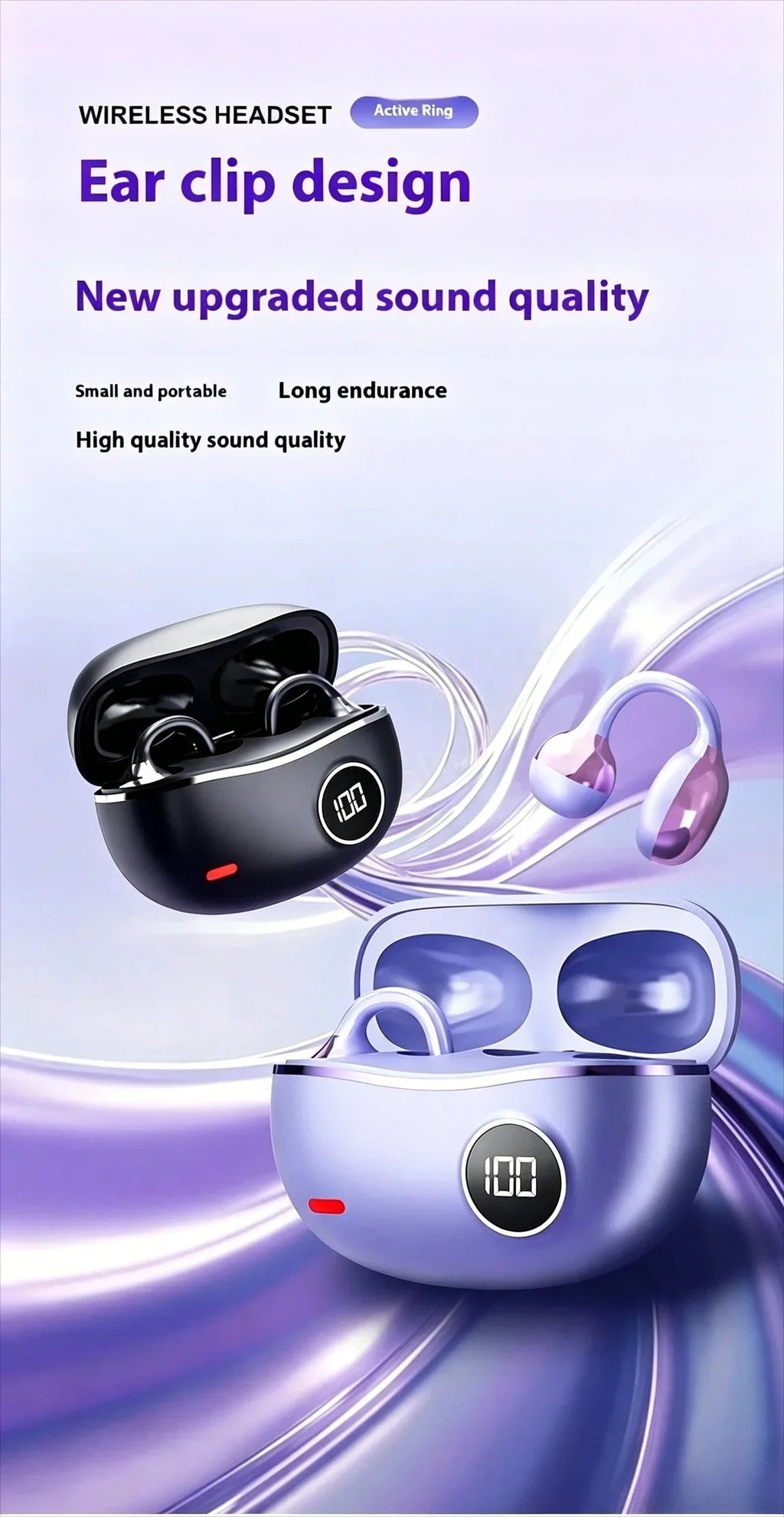 Bluetooth 5.4 Wireless Earphones with Digital Display Dolby-Quality Hi-Fi Audio Dynamic Sound Range and Integrated Call Mic