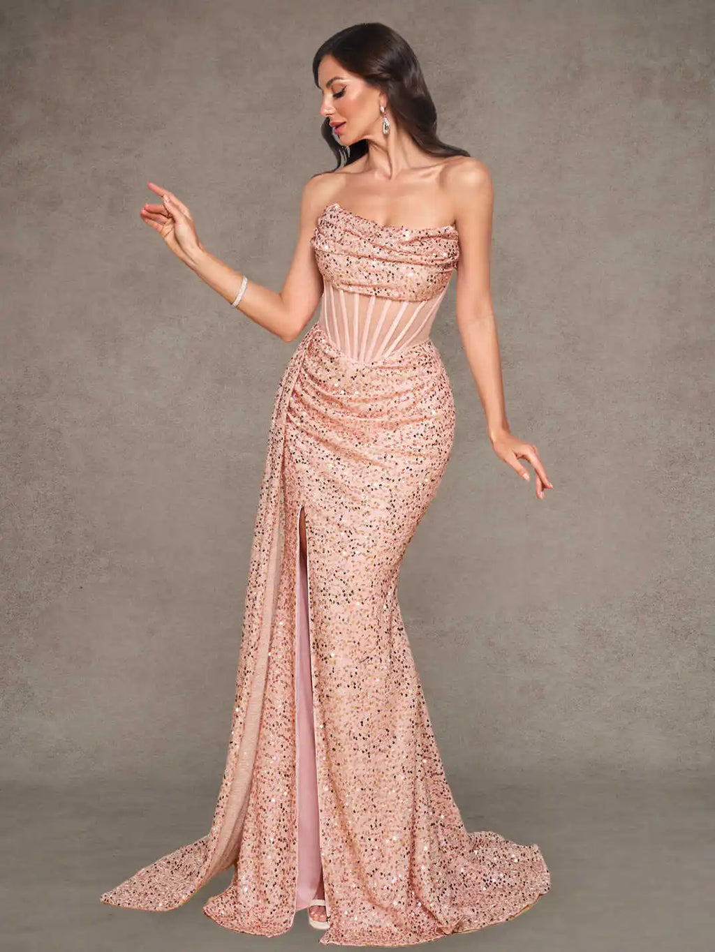 2026 Elegant Bridesmaid Dress Prom Evening Gown for Women Party Dresses Stylish Bridal Attire in Multiple Sizes