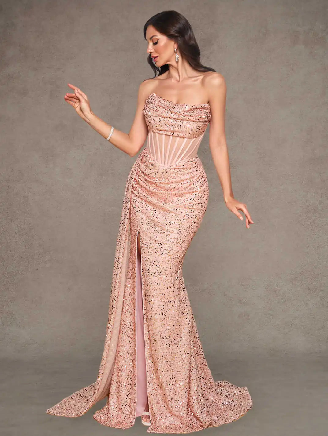 2026 Elegant Bridesmaid Dress Prom Evening Gown for Women Party Dresses Stylish Bridal Attire in Multiple Sizes