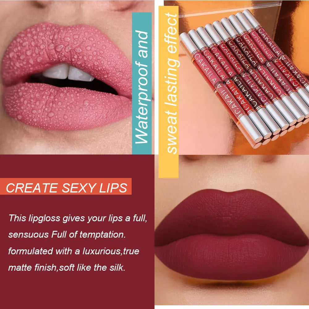 Matte Liquid Lipstick & Lip Oil Set – 10pc Waterproof Velvet Lip Gloss