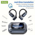 Headphones Bluetooth V6.0 HTC NE25 Ai Translator Wireless Earphones HD LCD Display Low latency Extremely Comfortable for Music