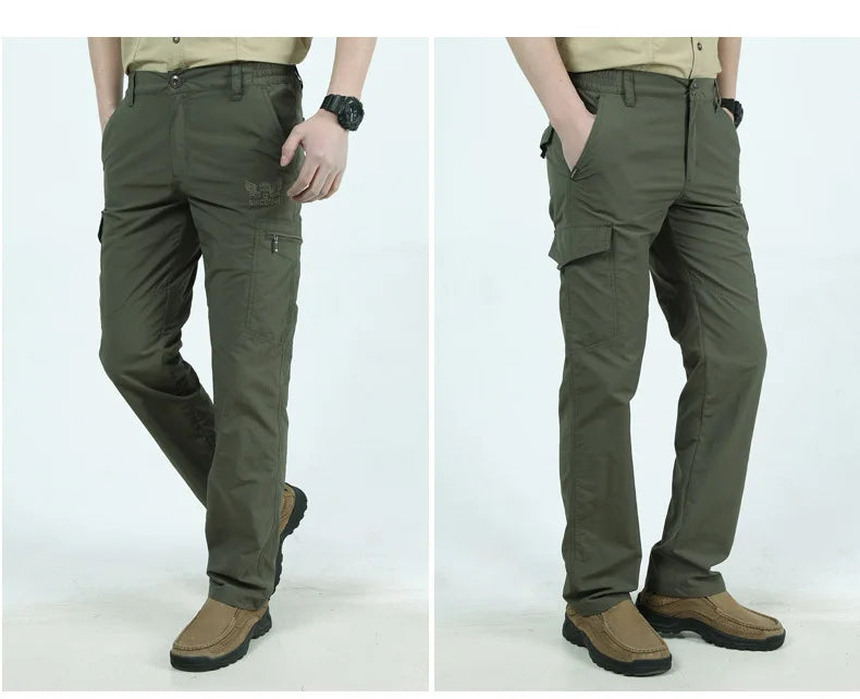 Tactical Waterproof Cargo Pants Men Summer Quick Dry Long Trousers Male Outdoor Sport Trekking Camping Fishing Pants Size M-4XL