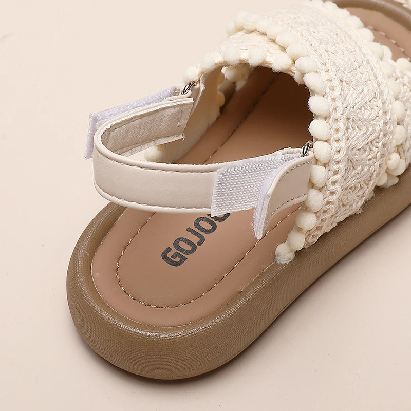 Girl Summer Sandals Classic Fashion Ethnic Style Kids Beach Sandals Fashion Open-toe Versatile Children Non-slip Causal Shoes