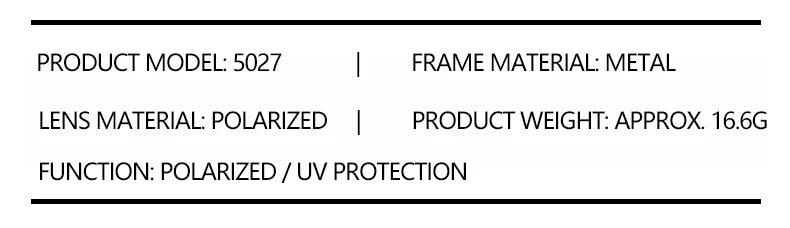 Business Metal Square Frame Polarized Sunglasses Luxury Oversized UV Protection Sun Protection Sunglasses 5027