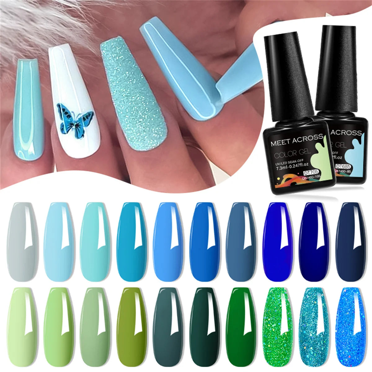 6pcs Gel Nail Polish Set HEMA TPO FREE Semi Permanent Soak Off UV Gel Varnish Nail Art Decoration Summer Nails DIY Nail Supplies