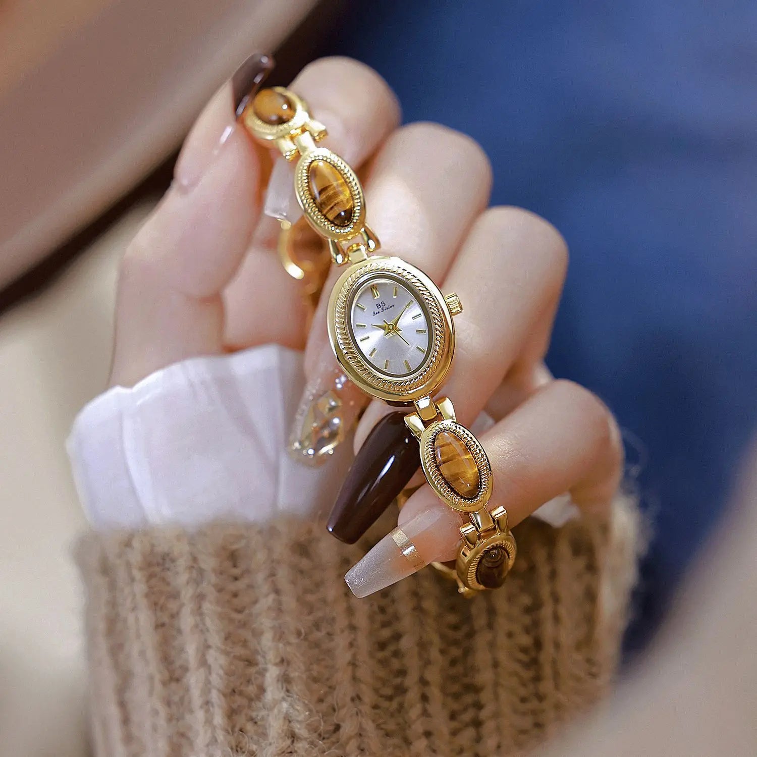 Women Bracelet Watches For Ladies Wrist Watches 2025 Top Brand Luxury relogio feminino Gold Oval Rhinestone dropshipping Fashion