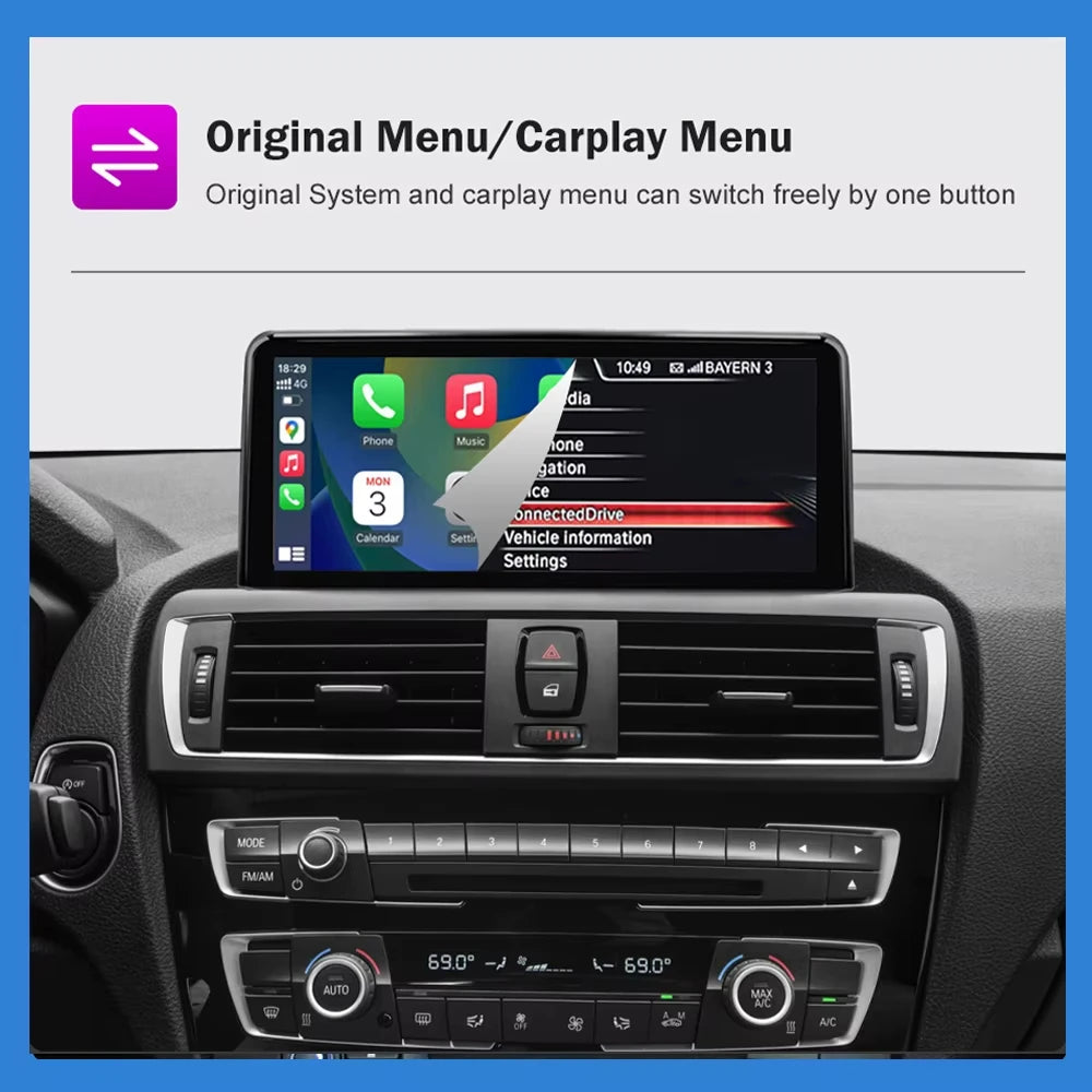 AUTOTOP 10.25â€1920*720 Wireless Carplay Android Auto Car multimedia player for F20 F21 F22 F30 F31 F32 F33 F34 F36 NBT 2013-2017