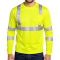 High Visibility Long Sleeve Round Neck T-shirt Reflective Workwear For Engineering Wharf Moisture Wicking Casual Men Top