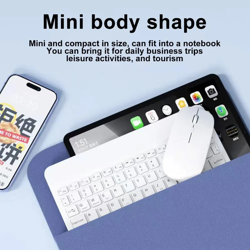Wireless Bluetooth Keyboard & Mouse Combo – Compatible with iOS, Android, Windows & iPad