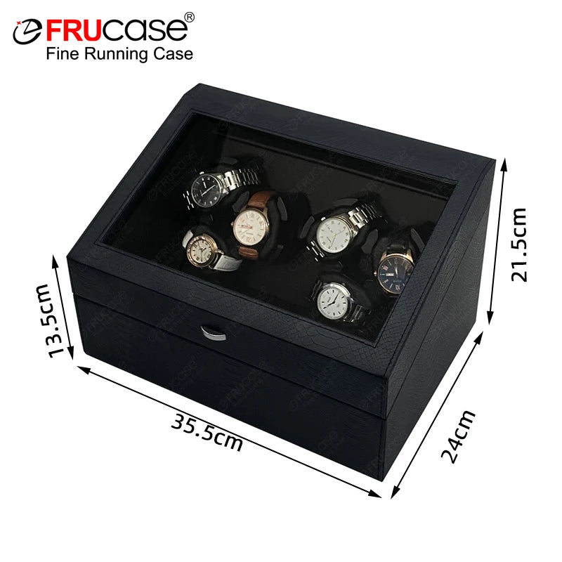 FRUCASE PU Watch Winder for automatic watches automatic winder 6 watches